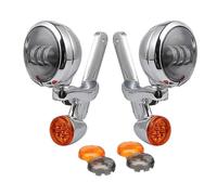 Genérico Motocicleta Delanteros Foco LED De Señal Giro para Motocicleta, Soporte Luz Antiniebla para Road para King, para FLHR para Electra para Street para Glide para FLHX