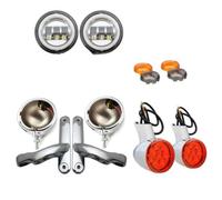 Genérico Motocicleta Delanteros Foco LED De Señal Giro para Motocicleta, Soporte Luz Antiniebla para Road para King, para FLHR para Electra para Street para Glide para FLHX