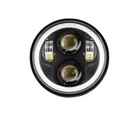 Genérico Motocicleta Delanteros Lámpara Proyección LED para Faro 5,75 Pulgadas con Anillo Ángel para Sportster, para Cafe para Racer para Bobber para Iron 883 para Dyna