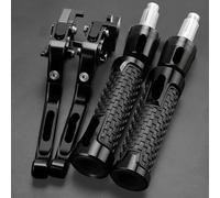 Genérico Motorcycle Adjustable Brake Clutch Levers Handlebar grips end For kawasaki for Z125 PRO 2015 2016 2017 2018 for NINJA 125 2019 2020 2021,Resistente al uso