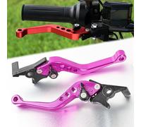 Genérico Motorcycle Brake and Clutch Lever Set, 2PCS CNC Aluminium Alloy Hand Levers, Left and Right Disc Brake Compatible, Universal Fit for 125cc Motorbikes (Purple)