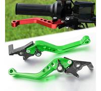 Genérico Motorcycle Brake and Clutch Lever Set, 2PCS CNC Aluminium Alloy Hand Levers, Left and Right Disc Brake Compatible, Universal Fit for 125cc Motorbikes (Green)