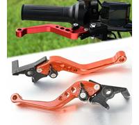 Genérico Motorcycle Brake and Clutch Lever Set, 2PCS CNC Aluminium Alloy Hand Levers, Left and Right Disc Brake Compatible, Universal Fit for 125cc Motorbikes (Orange)