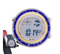Genérico Motorcycle Electric Watch - Stainless Steel, Waterproof Digital Display Clock | Motorbike Mount Electronic Watch with Light Button For Motorcycle, SUV, Vehicle, Auto, Commuting
