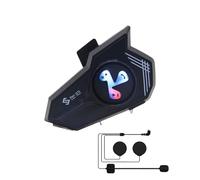 Genérico Motorcycle Helmet Headset, Motorcycle Intercom Headset, Voice Assistant, Colorful Light, Waterproof Noise Cancellation Earphone for Outdoor Riding, Skiing, Snowmobiling for Women and Men