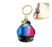 Genérico Motorcycle Helmet Keychain - Light Up 3D Metal Mini Pendant