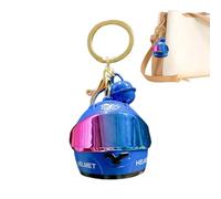 Genérico Motorcycle Helmet Keychain - Light Up 3D Metal Mini Pendant