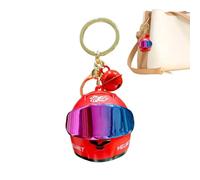 Genérico Motorcycle Helmet Keychain - Light Up 3D Metal Mini Pendant