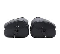 Genérico Motorcycle Saddle Bags 2 Pack | Synthetic Leather, Black, 13in Diameter | Impermeable Side Bags with Password Lock | Electric Motorcycle Side Panniers for Storage