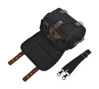 Genérico Motorcycle Tail Bag Top Grain Leather - Oil Wax Canvas 9 Inch
