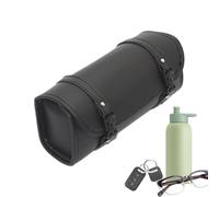 Genérico Motorcycle Tool Bag, Waterproof PU Leather Handlebar Pouch, 11.61x4.72inVintage Storage Saddlebag, Front Fork Roll Tool Organizer Pouch for Motorbike or