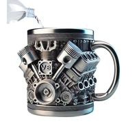 Genérico Motores V6/V8 Copa De Acero Inoxidable: Taza De Café Realista En De Automóvil Realista Personalizada, Contenedor De Taza De Agua Creativa Reutilizable Para Bebidas De Cóctel De Jugo De Cacao
