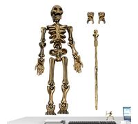 Genérico Movable Skeleton Action Figure, Full Body Assembly Model with Flexible Joints, Poseable Figurine for Desk Decor, Bookshelf Display, Halloween Crafts, Art Projects, 1 Piece