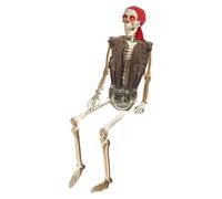 Genérico Movable Skeleton Figurine - Halloween Pirate Bones Decoration, Realistic Poseable Skeleton For Yard, Garden, Porch | Party, Classroom, Haunted House Theme, Photo shoott, Retail Display