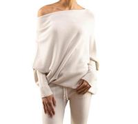 Genérico Movex Asymmetric Draped Jumper, Asymmetric Sweaters for Women, Oversized Off the Shoulder Sweater Top