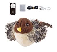 Genérico Moving Bird Cat Toy - Plush Recargable 3-Level Flapping Bird with