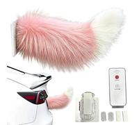 Generico Moving Tail | Wagging Remote Control Rechargeable Realistic Cute Decor | Cosplay Friendly Fuzzy Moving Tail | for Travel Rear Trucks Motorcycle Home Vehicles Holiday Party SUV Trip Conmuting