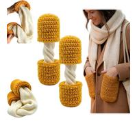 Genérico Mozzarella Stick Scarf,Winter Cheese Pull Knit Long Neck Scarves,Funny Cozy Food Themed Knit Scarves with Hand Pockets