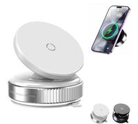 Genérico Mpp Gripmaster Pro 360 Magnetic Holder New 2025 Mpp012, Pivot Pro 360 Rotatable Vacuum Magnetic Suction Phone Mount, Vacuum Magnetic Phone Stand, Universal for All Phones (White)
