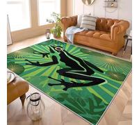 Genérico mpreso Felpudo Antideslizante 3D Creativo Rana Antideslizante Sala Estar Dormitorio Alfombra 80x150 Cm Verde Sin Peluche Lavable de Pelo Corto Alfombra Interior