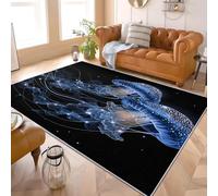 Genérico mpreso Felpudo Antideslizante Ciencia FiccióN OcéAno Medusas. Antideslizante Sala Estar Dormitorio Alfombra 120x180 Cm Azul Sin Peluche Lavable de Pelo Corto Alfombra Interior