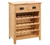 Genérico Mueble botellero de Madera Maciza de Roble 72x32x90 cm,Botelleros-247043