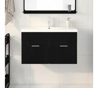 Genérico Mueble de Cuarto de Baño Roble Negro 80 x 38,5 x 46 cm,Mobiliario,Conjuntos de Muebles,Muebles de baño-3333139