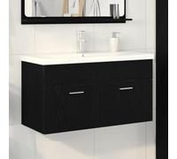 Genérico Mueble de Cuarto de Baño Roble Negro 90 x 38,5 x 46 cm,Conjuntos de Muebles,Muebles de baño-3333138