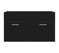 Genérico Mueble de Lavabo con Puerta Roble Negro Madera de ingeniería,Armarios y Almacenamiento,Tocadores,Tocadores de baño-862530