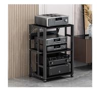 Genérico Mueble Moderno para Equipos de Audio y vídeo con Ruedas: Armario de Entretenimiento de pie, Estante de Almacenamiento Abierto para Cine en casa y Oficina, Estante Multifuncional, Negro (50x4