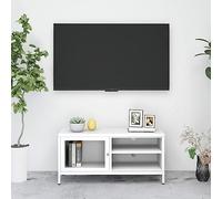 Genérico Mueble para el televisor Acero y Vidrio Blanco 90x30x44 cm,Muebles TV-336056
