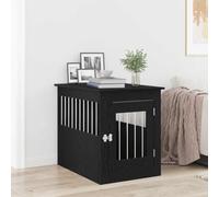 Genérico Mueble para Jaula de Perro de Roble Negro, 75 x 55 x 65 cm, Madera de ingeniería,Producto para Mascotas y Animales,Productos para Mascotas,Productos para Perros,Negro,22.2 KG,862175