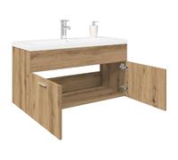Genérico Mueble para Lavabo con Lavabo Empotrado Artesanal de Roble,Conjuntos de Muebles,Muebles de baño-3328910