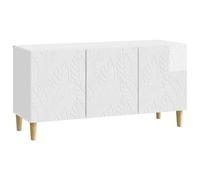Genérico Mueble TV 99 x 34,5 x 50 cm Blanco Brillante Madera Ingeniería | Puerta giratoria 90°, almacenamiento para salón, diseño moderno, fácil de limpiar