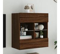 Genérico Mueble TV de Pared con Luces LED Roble marrón 58,5x30x60,5 cm,Muebles TV-837098