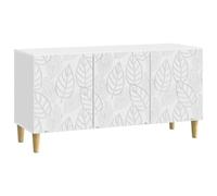 Genérico Mueble TV Madera Ingeniería Blanco 99 x 34,5 x 50 cm | Puerta giratoria 90°, almacenamiento versátil, diseño moderno, fácil mantenimiento con paño húmedo