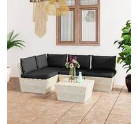 Genérico Muebles de jardín de palets 5 Piezas y Cojines Madera de Abeto,Conjuntos de jardín-3063487