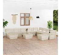 Genérico Muebles de paléts de jardín 11 pzas Madera de Abeto impregnada,Conjuntos de jardín-3063733