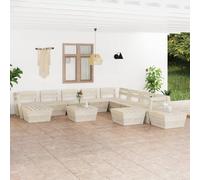 Genérico Muebles de palets de jardín 12 pzas Madera de Abeto impregnada,Conjuntos de jardín-3063734