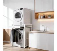 Genérico Muebles para lavadoras-Secadora con estantes extraíbles, Capacidad de Carga de 300 kg, Muebles para Secadora, Estante para lavadoras, 75 x 63 x 105 cm para baño, balcón o lavadero - White