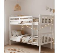 Genérico MUEBLESYA-Litera de Madera de Pino Blanca Lacada -Litera Doble Juvenil de Pino Macizo-litera 90 x 190 Blanca Lacada