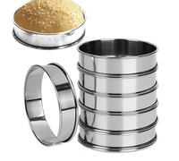 Genérico Muffin Rings, Pastry Rings - Crumpet Rings | 6X Nonstick Muffin Rings | Stainless Steel Double Rolled Tart Rings For Baking And Cooking, Food-grade Stainless Steel Crumpet Rings For Baking