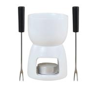 Genérico Mug À Fondue Au Chocolat - Réchaud en Céramique avec 2 Fourchettes | 150ML Coupe Individuelle - Pour Fromage Trempette Dîner Mariage Fête Rendez-Vous Anniversaire, Set Soirée Romantique