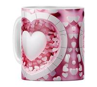 Genérico Mug Ceramic Heart, Heart Ceramic Mug, 350ml Love Espresso Cup, Tea Cup and Desk Decor, Romantic Drinkware for Boyfriend, Girlfriend Holiday or Everyday Coffee