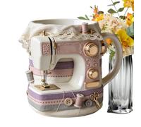 Genérico Mug Cup - 330ml Ceramic Cute Sewing Machine Theme Cups | Sewing Lover Mugs for Tea Kitchen Home House Table Desk Living Room Indoor Outdoor Woman Man
