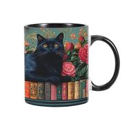 Genérico Mug for Coffee,350ml Cat Theme Drinkware,Ceramic Coffe Mug Library Cup - for Tea Milk Water Juice Animal Lovers Writers Reading Enthusiasts Home Apartment