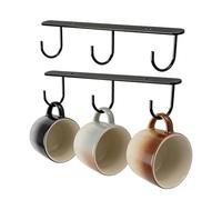 Genérico Mug Holder Under Cabinet, 2-Piece Heavy Duty Coffee Cup Rack, Space-Saving Kitchen Utensil Organizer with Secure Mount for Bathroom, Kitchen, Garage, Entrance