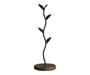 Genérico Mug Holder - Wooden Countertop Rack | 4 Leaf Hooks, Drying Display | Stable Base, Organizes Coffee Cups, For Kitchen Desk Office Cafe, Space Saving Decor