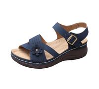 Genérico Mujer Cómodo Zapatos De Ocio Ligeros Ortopédicos Sandalia Sandalias Mujer Verano Cómodo Chanclas Sandalias Cuñas Para Primavera Rhinestone Verano Casual Moda Vestida, azul, 43 EU