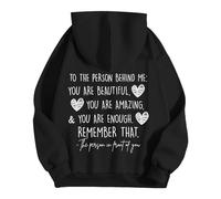Genérico Mujer Eres Suficiente detrás de mí Recuerda Esa Sudadera con Capucha de Salud Mental (Black, XXL)